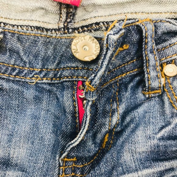 Almost Famous Women's Size 3 Distressed Denim Blue Jean Preowned Good Condition - Picture 5 of 12